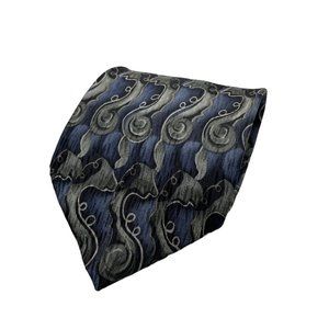 Jimmy V Peggy Fleming Blue Stonehenge Geometric Silk Classic Necktie